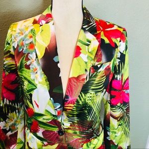 Chaus Tropical Print Blazer.